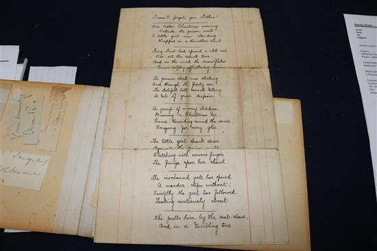 A small collection of autographs to include Disraeli and Kipling etc